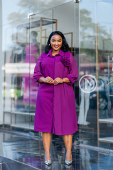 Three quarter sleeve shirt dress